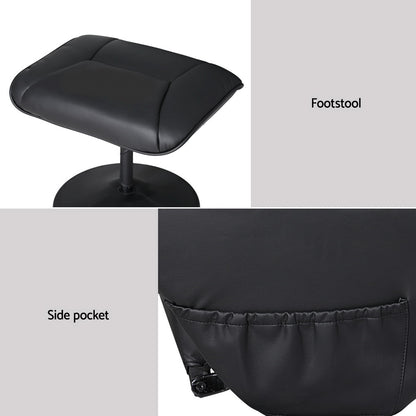 Artiss Recliner Chair with Massage & Heat | Set of 2 | PU Leather | Black