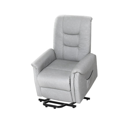 Artiss Lift Recliner Chair 155° Recline Retractable Footrest PU Leather 150kg Grey