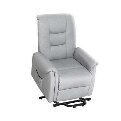 Artiss Lift Recliner Chair 155° Recline Retractable Footrest PU Leather 150kg Grey