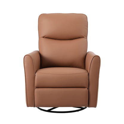 Artiss Power Recliner Swivel Chair PU Leather LED Lights USB Charging 240 Degree Swivel Brown