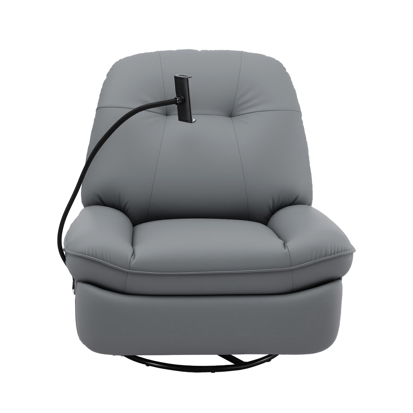Artiss Swivel Rocker Recliner with USB Ports | PU Leather | Grey