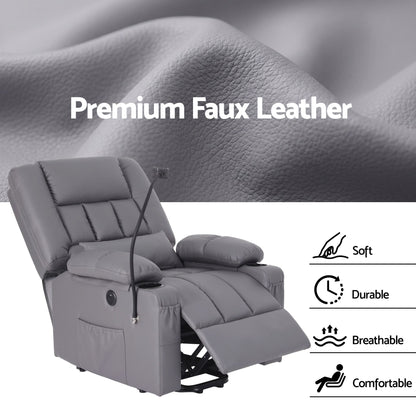 Artiss Power Lift Recliner Chair with Massage & Heat | Grey