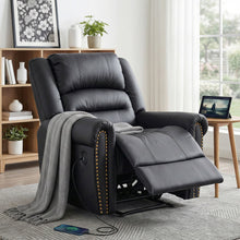 Artiss Manual Recliner Chair with USB Port | Faux Leather | Black