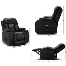 Artiss Recliner Chair Massage Heated 8-Point PU Leather 180kg Black