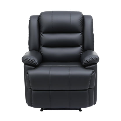 Artiss Manual Recliner Chair with 16-Colour LED | PU Leather | Black
