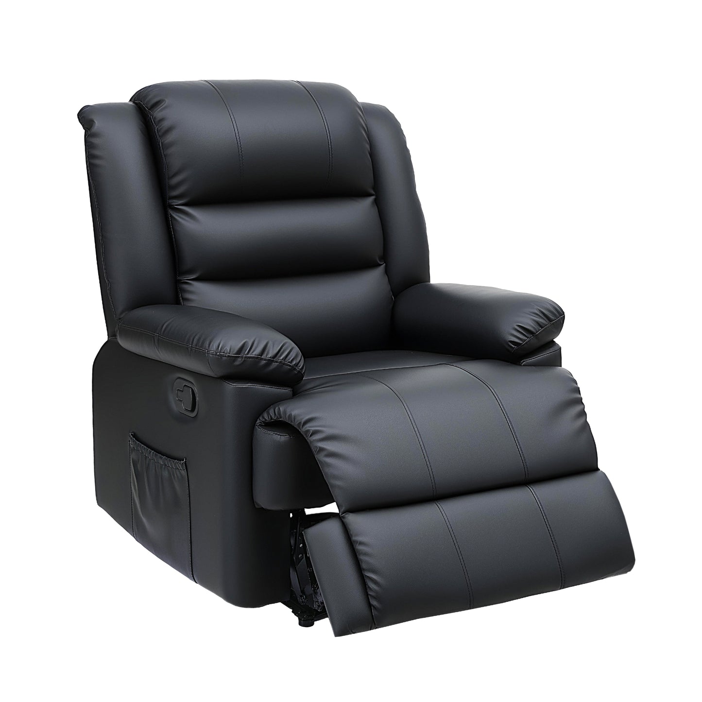 Artiss Manual Recliner Chair with 16-Colour LED | PU Leather | Black