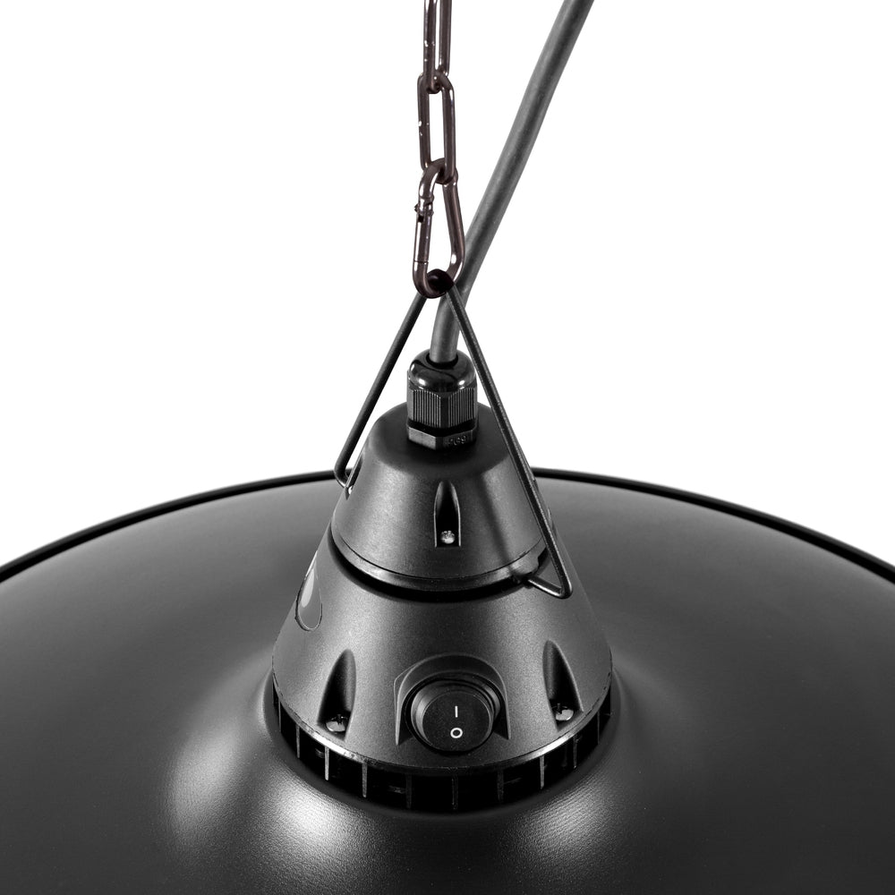 Devanti 1500W Carbon Fibre Infrared Hanging Heater 360° IP65 Indoor Outdoor Remote Black