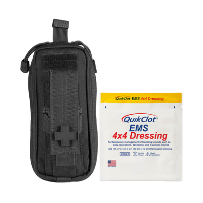 Compact tactical bleed control kit for military, first responder and civilian emergency use