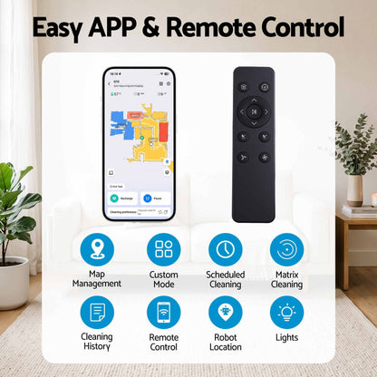 DEVANTI 3-in-1 Robot Vacuum and Mop with App Control 6000Pa LDS Laser