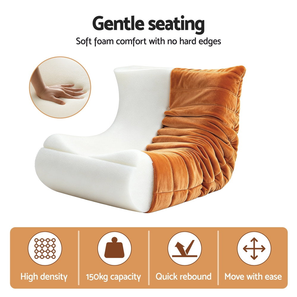 Artiss Caterpillar Lazy Sofa Chair | Brown