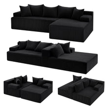 Artiss 4-Seater L-Shape Modular Sofa | Black