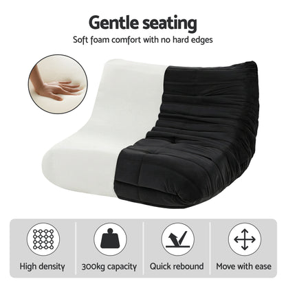 Artiss 2-Seater Caterpillar Lazy Sofa | Black