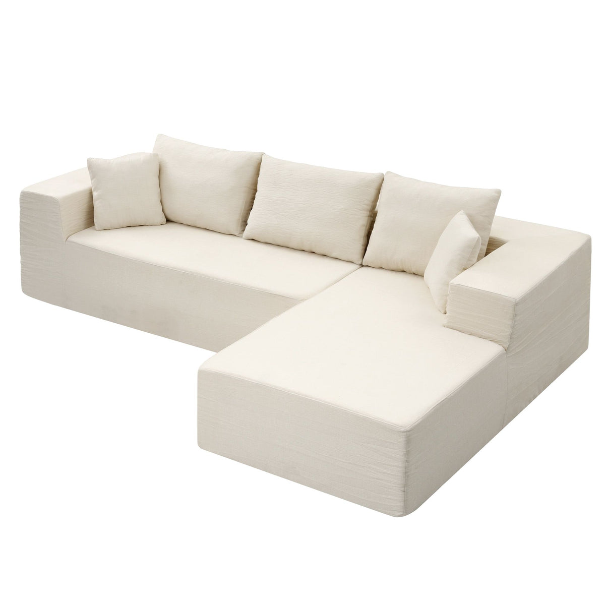 Artiss L-shaped chenille modular sofa bed, 4 seater with no assembly required