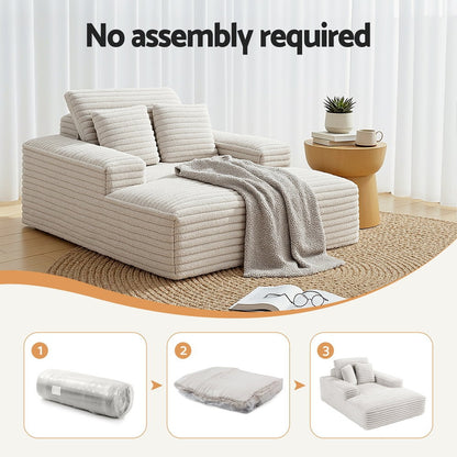 Artiss Faux Fur Sofa Bed | Beige
