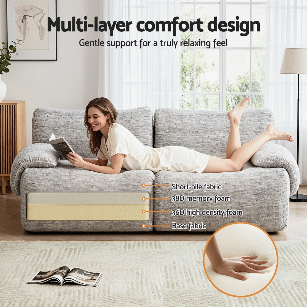 Artiss 2-Seater Sofa | Light Grey