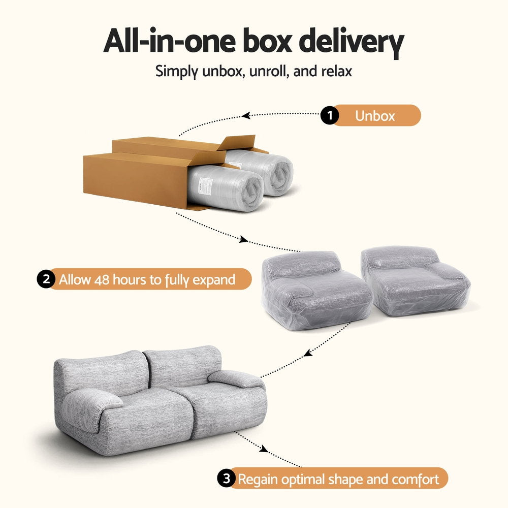 Artiss 2-Seater Sofa | Light Grey