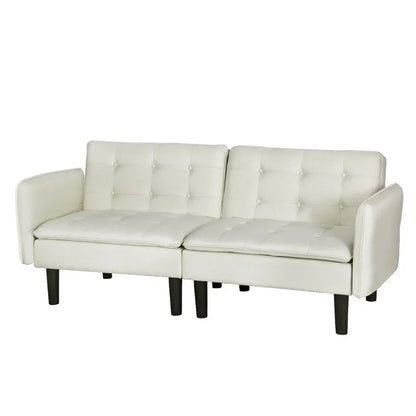 Artiss Sofa Bed 3 Seater Tufted Faux Linen Beige - Stacks Warehouse
