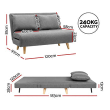 Artiss Sofa Bed 2 Seater Convertible Couch Recliner Lounge Chair Linen - Flea Market
