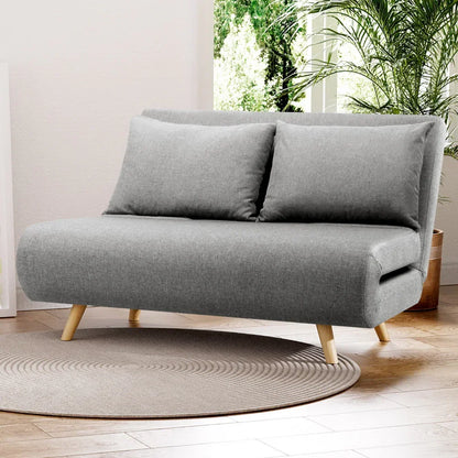 Artiss Sofa Bed 2 Seater Convertible Couch Recliner Lounge Chair Linen - Stacks Warehouse