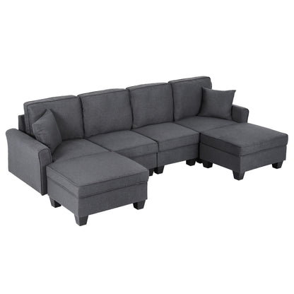 Artiss U-Shape Modular Storage Sofa | Grey