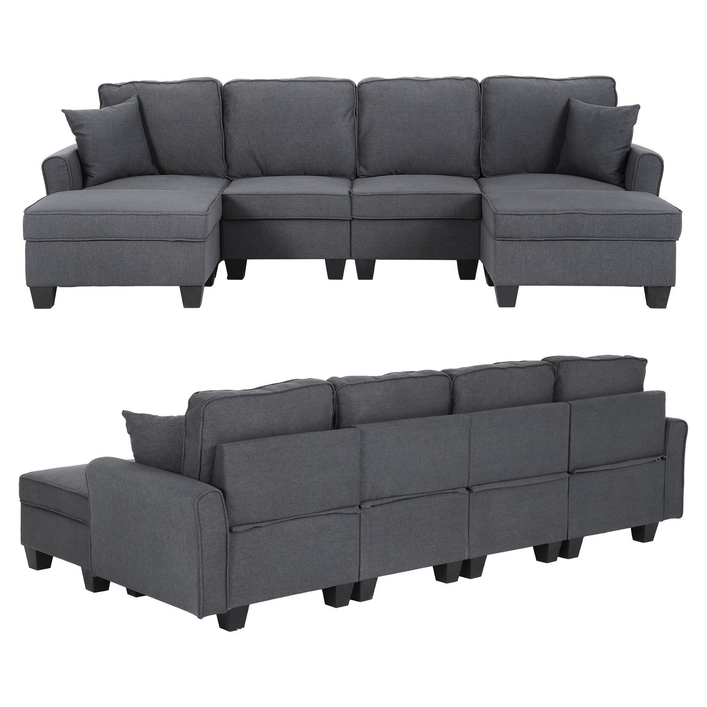 Artiss U-Shape Modular Storage Sofa | Grey
