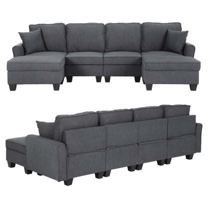 Artiss U-Shape Modular Storage Sofa | Grey