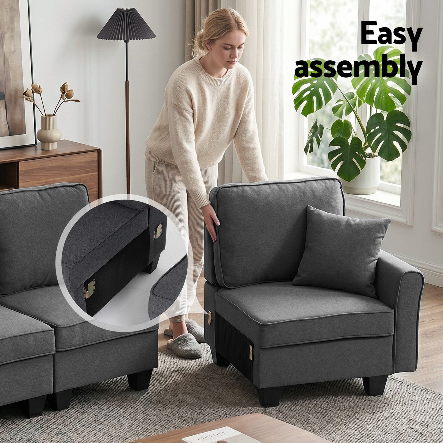 Artiss U-Shape Modular Storage Sofa | Grey