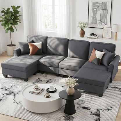 Artiss U-Shape Modular Storage Sofa | Grey