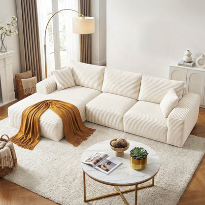 Artiss 3-Seater L-Shape Modular Cloud Sofa | White