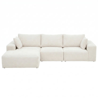 Artiss 3-Seater L-Shape Modular Cloud Sofa | White
