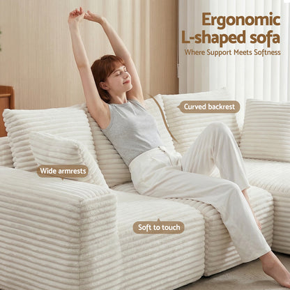 Artiss 3-Seater L-Shape Modular Cloud Sofa | White
