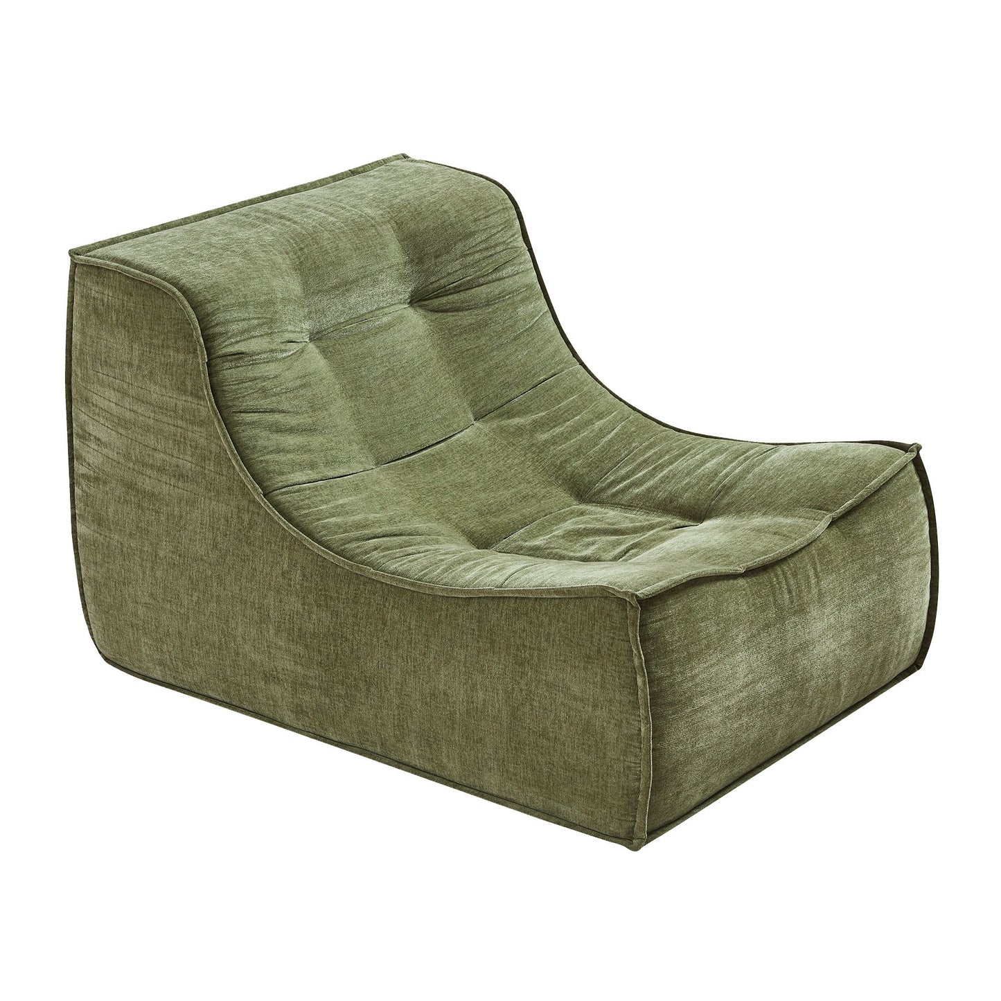 Artiss Chenille Floor Lounge Chair with Removable Cover Green