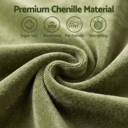 Artiss Chenille Floor Lounge Chair with Removable Cover Green