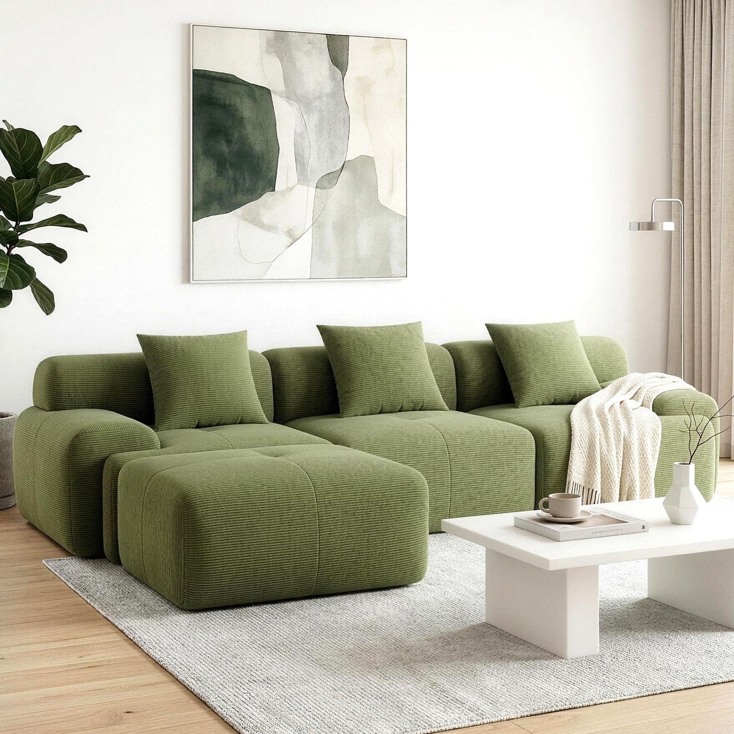 Artiss 300cm Modular Boneless Sofa | Green