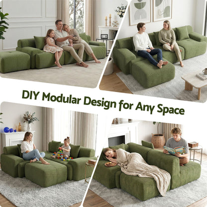 Artiss 300cm Modular Boneless Sofa | Green
