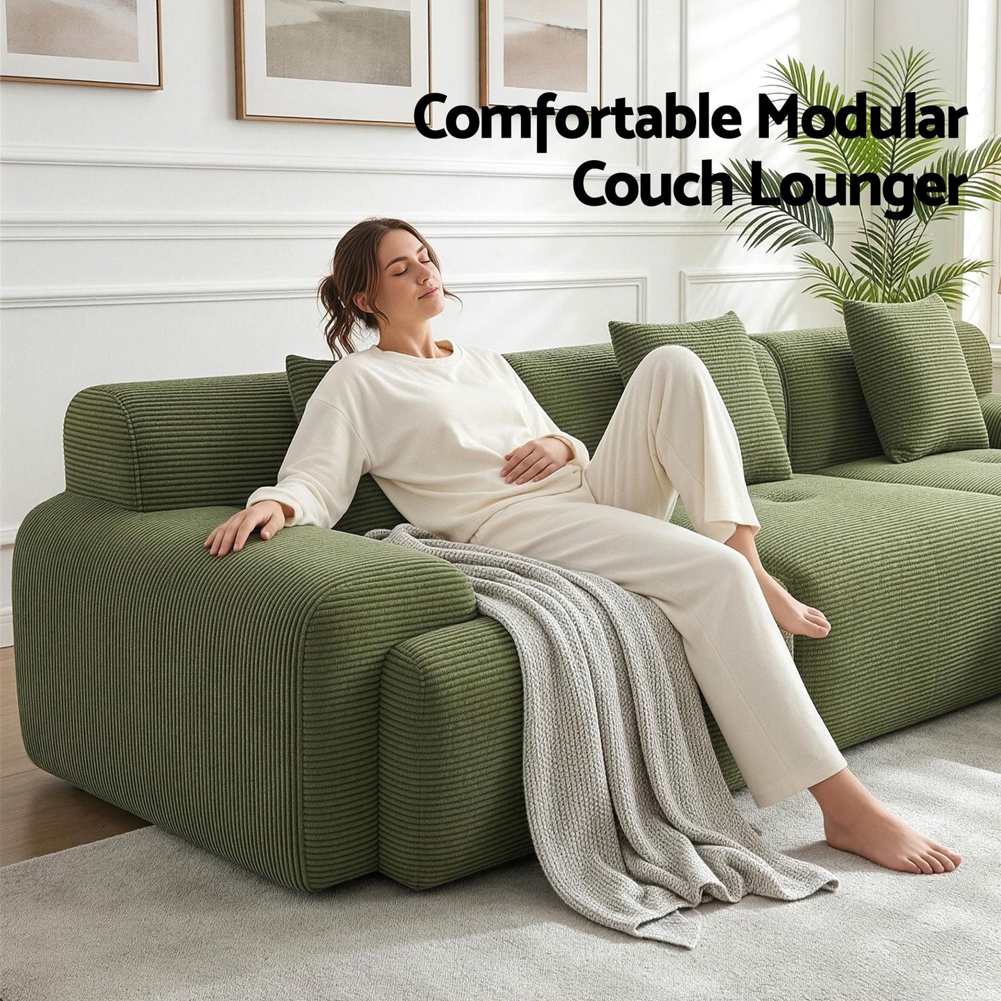 Artiss 300cm Modular Boneless Sofa | Green