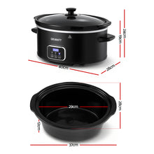 Devanti 5.6L Slow Cooker 3 Heat Settings Dishwasher-Safe Stoneware Keep Warm Black