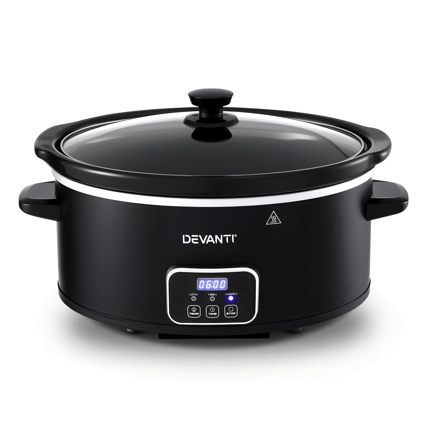 Devanti 5.6L Slow Cooker 3 Heat Settings Dishwasher-Safe Stoneware Keep Warm Black