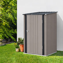 Giantz garden shed in anthracite brown galvanised steel, 99 x 104 x 159cm