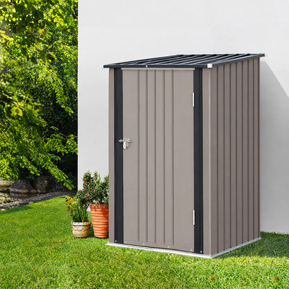 Giantz garden shed in anthracite brown galvanised steel, 99 x 104 x 159cm