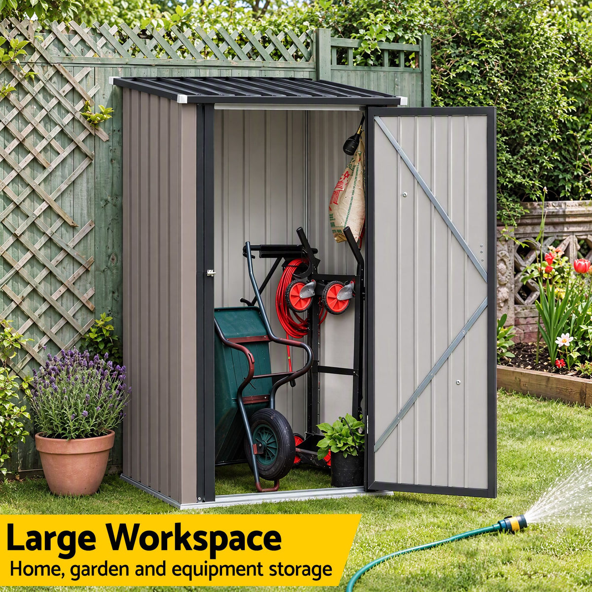 Giantz garden shed with door lock included for secure tool storage