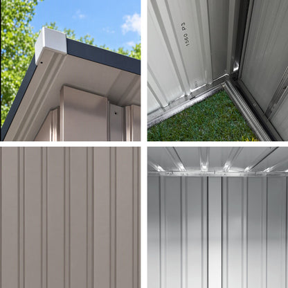 Giantz garden shed with galvanised metal wall panels in a brown finish