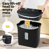 Devanti 12L Cross-Cut Shredder - 8-Sheet Paper Shredder for Home Office
