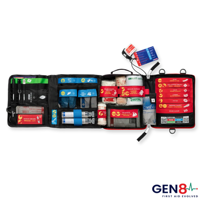SMART heavy duty pressure bandage, emergency blanket and resuscitation shield with CPR card