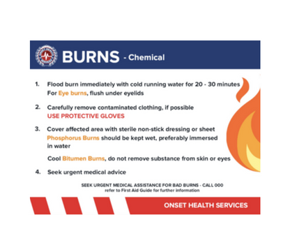 Commercial burns kit suited to workshops, laboratories and industrial work areas