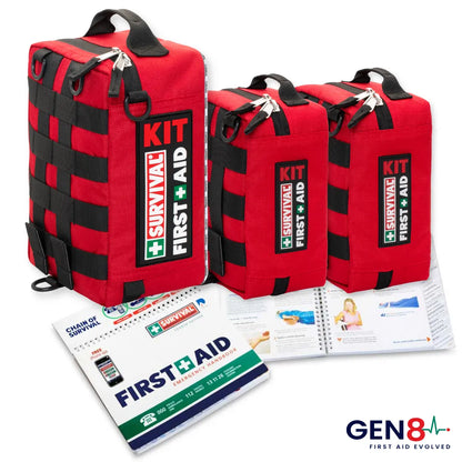 Survival Family First Aid Bundle Gen 8, one large kit and two small kits, approx 2.7 kg