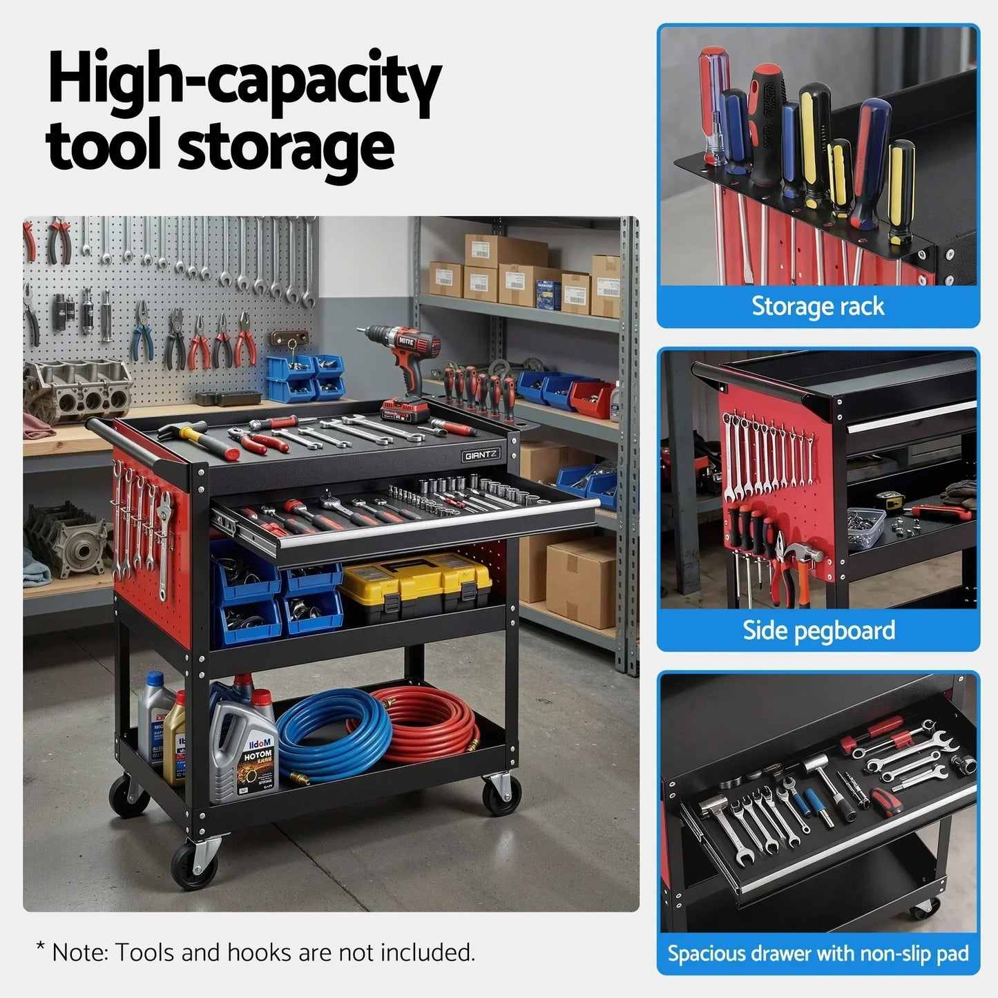Giantz Tool Trolley Cart Rolling Cabinet Drawer Workshop Garage Storage