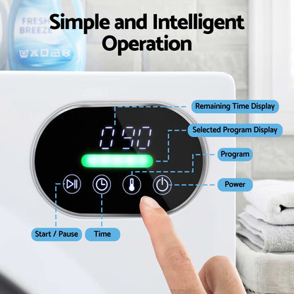 Devanti 6kg Tumble Dryer, Touch Screen, 4 Drying Modes, Stainless Steel Drum