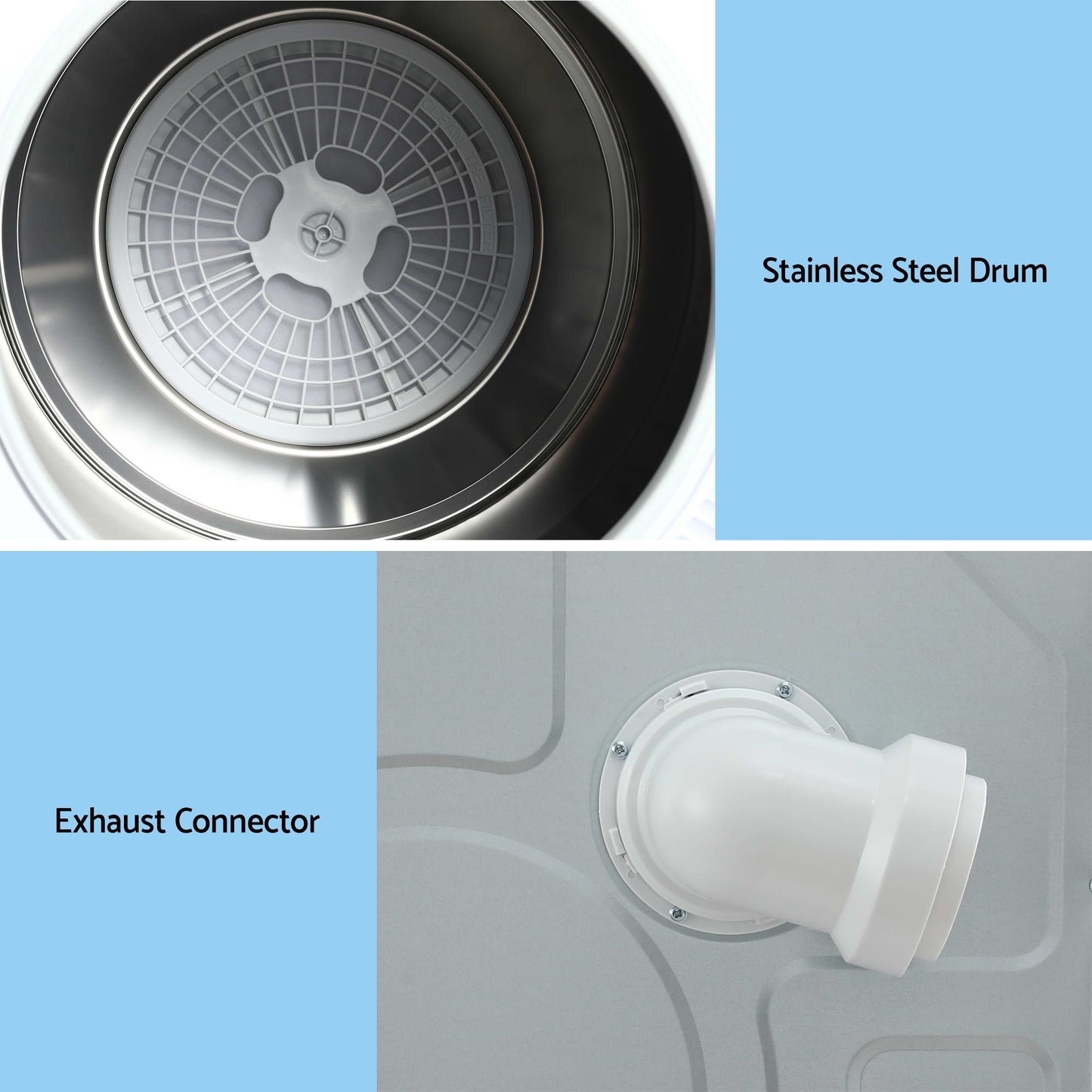 Devanti 6kg Tumble Dryer, Touch Screen, 4 Drying Modes, Stainless Steel Drum