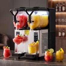 Norda dual tank slushie machine with two 4L tanks and separate dispensers